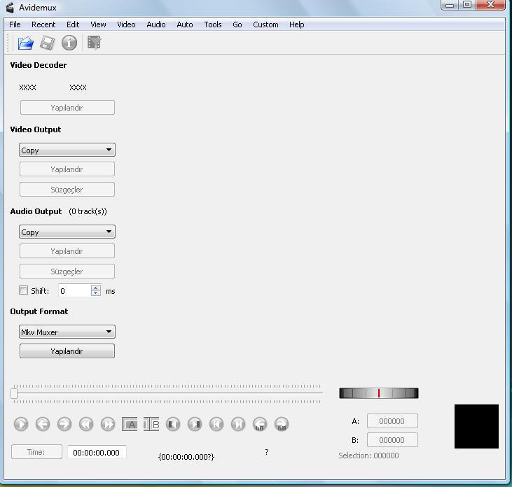 Video Editör yazılımı Avidemux